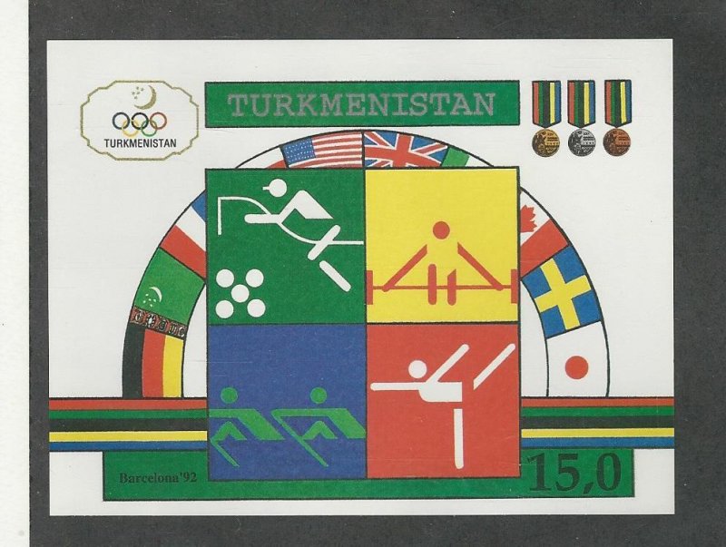 Turkmenistan, Postage Stamp, #23 Sheet Mint NH, 1992 (p) Olympics