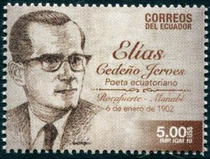 HERRICKSTAMP NEW ISSUES ECUADOR Elias Cedeno Jerves, Poet