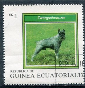 Equatorial Guinea 1977 DOG ZWERGSCHNAUZER 1 stamp Perforated CTO Used