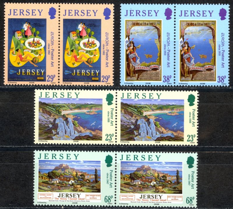 Jersey Sc# 1071-1074 MNH Pair 2003 Poster Art