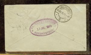 TRANSVAAL (P1110B) 1901 1D ON CENSOR  COVER TO ST HELENA