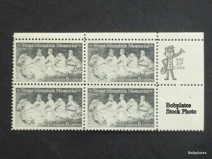 BOBPLATES #1408 Stone Mountain Upper Left Zip Block F-VF NH SCV=$1