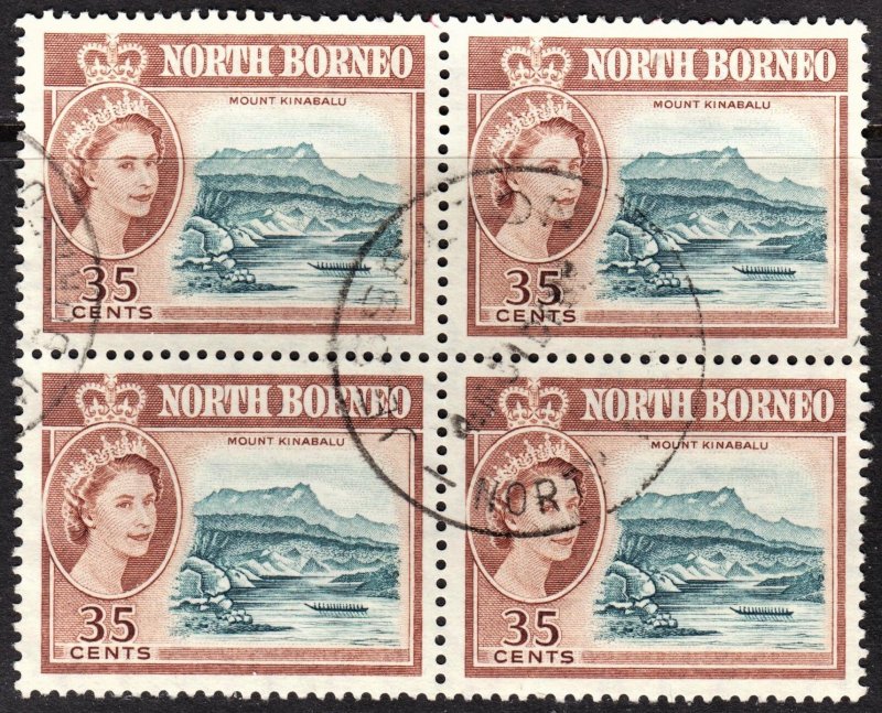 North Borneo Scott 289 VF used block of 4.  FREE...