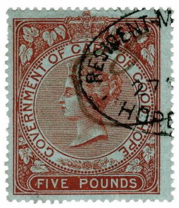 (I.B) Cape of Good Hope Revenue : Stamp Duty £5 (1878) sheet-edge watermark