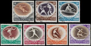 Poland 1956 Sc. 750-56 U CTO vf Melbourne Olympics