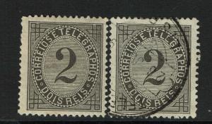 Portugal SC# 57, Mint Hinged and Used, both with Hinge/Page Remnant - S6626