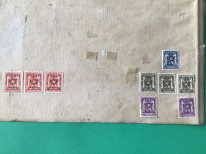 Belgium pre cancel stamps on 2 old album part pages Ref A8456