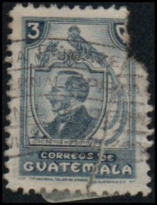 Guatemala 319 - Used - 3c Jose Batres y Montufar (Nick & Ripped) (1947)