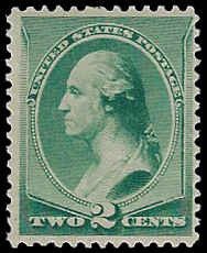 U.S. #213 Unused OG VLH; 2c Washington (1887)