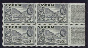Nigeria 1958 QEII 2d slate-violet block of four superb MNH. SG 72c.