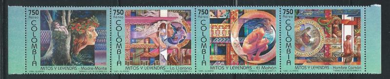 Colombia C882i-l Legends strip MNH