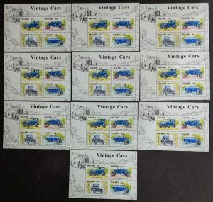 EDW1949SELL : MALAWI 1990 Scott #562-65, 565a Cars 10 Cplt sets & 10 S/S VF MNH