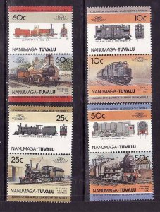 Tuvalu-Nanumaga-Sc#29-32- id5-unused NH Train set-Locomotives-1985-
