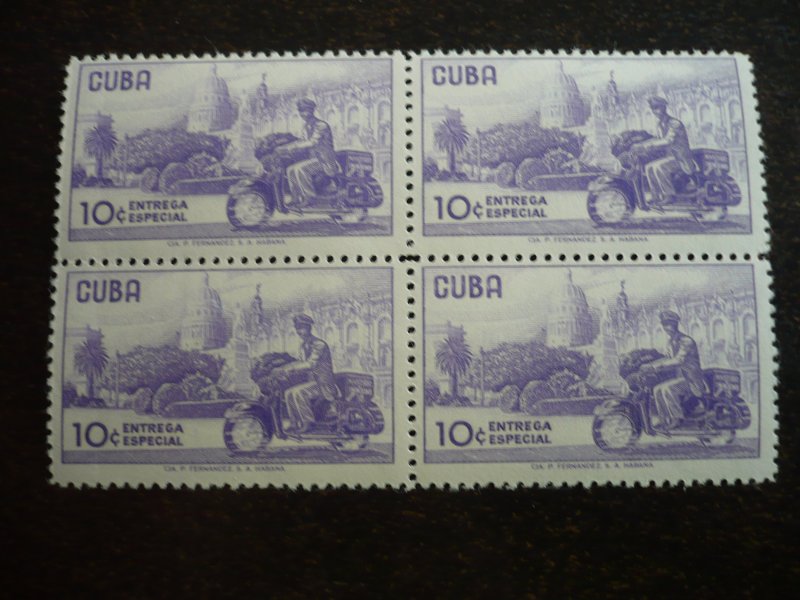 Stamps - Cuba - Scott#E28 - Mint Hinged Stamps in a Block of 4