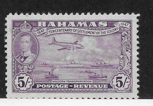 Bahamas #145  5/- George Vl (MNG)  CV$20.00