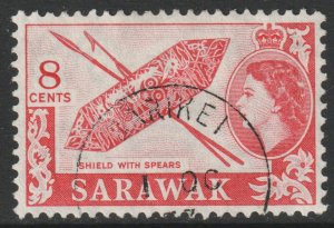 Sarawak Scott 201 - SG192, 1955 Elizabeth II 8c used