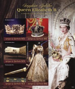 Antigua & Barbuda 2018 MNH Queen Elizabeth II Coronation 5v IMPF M/S Stamps