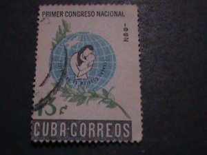 ​CUBA-1962-SC#752 ST110- 1ST NATL. WOMAN CONGRESS-64 YEARS OLD-VF-USED-LAST ONE-