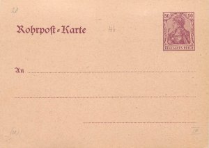 E0031 German Empire 50 Pf pneumatic post card (*), Germania unused