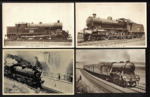 US 1800 1900s TRANS & STEAM ENGINES FOUR PHOTO CARDS QUEEN OF SLOTS SOUTHERN