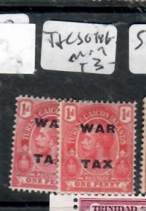 TURKS & CAICOS KGV WAR TAX   SG 146-146A MOG       P0324H