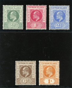 Cayman Islands 1905 KEVII set complete superb MNH. SG 8-12. Sc 8-12.