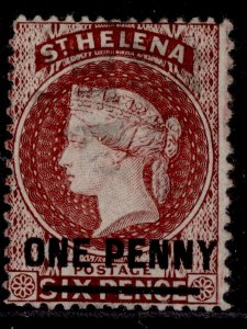 ST. HELENA QV SG21, 1d lake, USED. Cat £20.