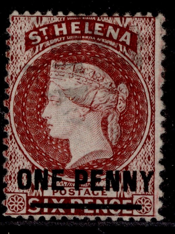 ST. HELENA QV SG21, 1d lake, USED. Cat £20.