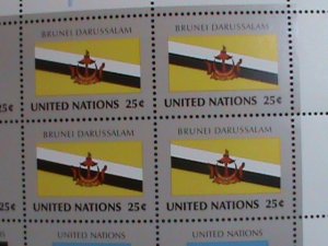 ​UNITED NATION-1989 SC#566-9- U. N. FLAGS SERIES MNH FULL SHEET- VERY FINE