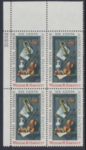 1386 William Harnett Plate Block MNH