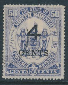 North Borneo SG 119   Sc 98 4 cents on 50c Coat of Arms