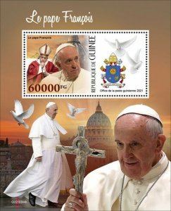 Guinea 2021 MNH Pope Francis Stamps Popes Religion 1v S/S