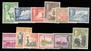 Gold Coast #130-141 Cat$93.15, 1948 George VI, complete set, never hinged