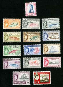 Turks & Caicos Stamps # 121-35 VF OG LH Set of 15 Scott Value $112.65