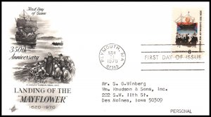 US 1420 Mayflower Artcraft Typed FDC