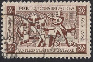 United States #1071 3¢ Fort Ticonderoga (1955). Used