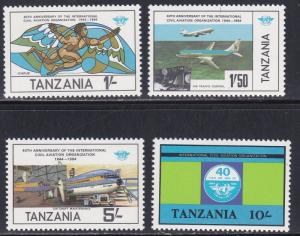 Tanzania # 246-249, ICAO 40th Anniversary, NH, 1/2 Cat.