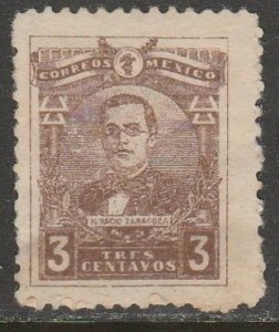 MEXICO 508 3¢ Gen. IGNACIO ZARAGOZA. MINT, NH. VF.