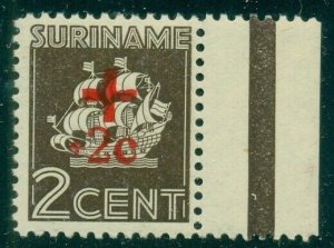 SURINAME #B38a  2¢ + 2¢, og, NH, Scott $60.00