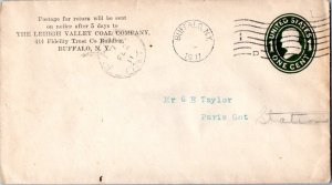 United States New York Buffalo 1911 machine  Postal Stationery Envelope Corne...