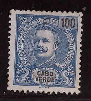 Cabo Verde Cape Verde Scott 50 MH* King Carlos from 1898-1903 set Thinned