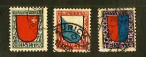 SWITZERLAND B15-17 USED SCV $60.50  BIN $24.00 COATS OF ARMS