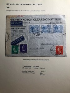 1940 The Hague Netherlands Censored Airmail Commercial Cover To Santiago Chile