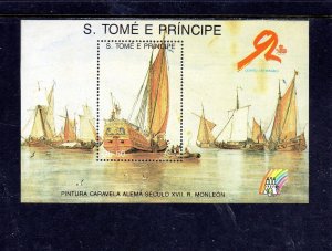 ST. THOMAS & PRINCE #897 1989 SHIPS MINT VF NH O.G S/S