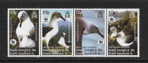 BIRDS - SOUTH GEORGIA #290-3a (row 2)  ALBATROSS   WWF   MNH