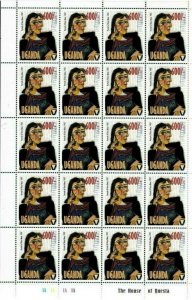 Uganda 1998 - PICASSO Art - Set of 3 Sheets of 20 Stamps - Scott #1579-81 - MNH