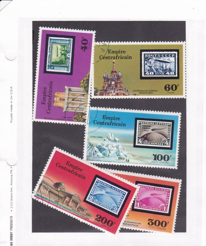 Central Africa # 295-296, C184-186, Zeppelin 75th Anniversary Used CTO, 1/2 Cat.