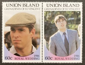 St. Vincent-Union Island 1986 #230-1, Royal Wedding, **MNH**.