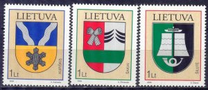 Lithuania 2006 Coats of Arms Kupiskis Sakiai Silute Sc.813/5 MNH