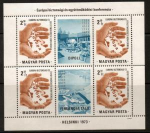 HUNGARY SG2819 1973 EUROPEAN SECURITY & CO-OPERATION CONFERENCE SHEETLET MNH